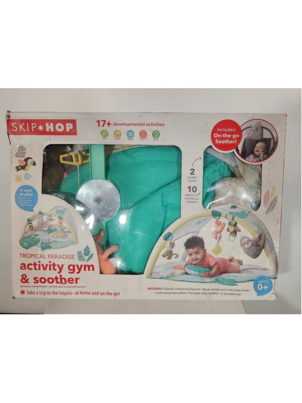 Skip Hop Tropical Paradise Activity Gym Baby Play Mat + Portable Sloth Soother